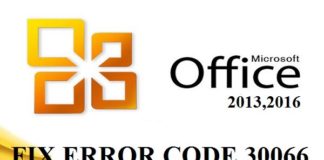Error Code 30066 in Microsoft Office