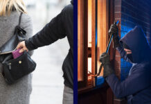 Find out the difference between larceny vs robbery