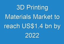 3D Printing Materials Market to reach US$1.4 bn by 2024