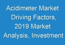Acidimeter Market Driving Factors, 2019 Market Analysis, Investment Feasibility and Trends