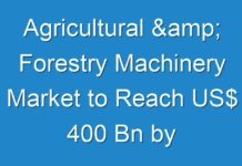Agricultural & Forestry Machinery Market to Reach US$ 400 Bn by 2029; TMR Analyzes Impact of COVID-19 on Market; Stakeholders to Focus on Long-term Dimensions