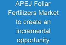 APEJ Foliar Fertilizers Market to create an incremental opportunity of US$ 344 Mn by 2029 end