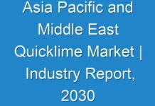 Asia Pacific and Middle East Quicklime Market | Industry Report, 2030