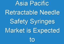 Asia Pacific Retractable Needle Safety Syringes Market is Expected to Reach US$467.2 mn by the End of 2024