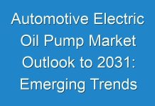 Automotive Electric Oil Pump Market Outlook to 2031: Emerging Trends and Will Generate New Growth Opportunities Status