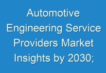 Automotive Engineering Service Providers Market Insights by 2030; COVID-19 Pandemic Set to Drop Sales