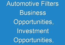 Automotive Filters Business Opportunities, Investment Opportunities, Future Trends, Business Demand and Growth Forecast 2030