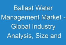 Ballast Water Management Market – Global Industry Analysis, Size and Forecast 2025