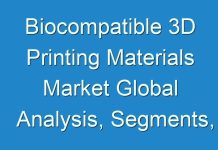 Biocompatible 3D Printing Materials Market Global Analysis, Segments, Size, Share, Industry Growth and Recent Trends by Forecast to 2028
