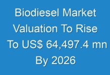 Biodiesel Market Valuation To Rise To US$ 64,497.4 mn By 2026
