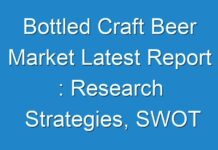 Bottled Craft Beer Market Latest Report : Research Strategies, SWOT Analysis, Future Development Trends Till 2027