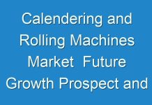 Calendering and Rolling Machines Market Future Growth Prospect and Trends to 2030