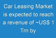 Car Leasing Market is expected to reach a revenue of ~US$ 1 Trn by the end of 2030