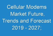Cellular Modems Market Future, Trends and Forecast 2019 – 2027; COVID-19 Pandemic Set to Drop Sales