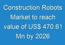 Construction Robots Market to reach value of US$ 470.61 Mn by 2026