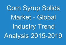 Corn Syrup Solids Market – Global Industry Trend Analysis 2015-2019 and Forecast 2024 – 2030