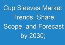 Cup Sleeves Market Trends, Share, Scope, and Forecast by 2030; COVID-19 Pandemic Set to Drop Sales