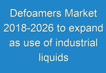 Defoamers Market 2018-2026 to expand as use of industrial liquids gains prominence