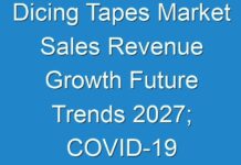 Dicing Tapes Market Sales Revenue Growth Future Trends 2027; COVID-19 to Affect Future Growth Trajectory