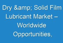 Dry & Solid Film Lubricant Market – Worldwide Opportunities, Driving Forces, Future Potential 2024-2027