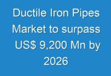 Ductile Iron Pipes Market to surpass US$ 9,200 Mn by 2026