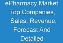 ePharmacy Market Top Companies, Sales, Revenue, Forecast And Detailed Analysis 2027