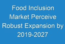Food Inclusion Market Perceive Robust Expansion by 2019-2027
