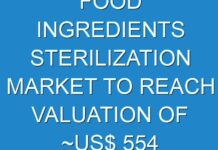 FOOD INGREDIENTS STERILIZATION MARKET TO REACH VALUATION OF ~US$ 554 MN BY 2029