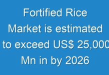 Fortified Rice Market is estimated to exceed US$ 25,000 Mn in by 2026