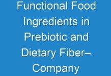 Functional Food Ingredients in Prebiotic and Dietary Fiber– Company Business Overview, Sales, Revenue and Gross Margin, Recent Development by 2029