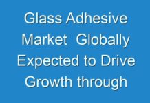 Glass Adhesive Market Globally Expected to Drive Growth through 2024-2031