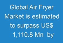 Global Air Fryer Market is estimated to surpass US$ 1,110.8 Mn by 2026: TMR