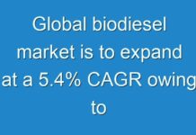 Global biodiesel market is to expand at a 5.4% CAGR owing to government initiatives to back eco-friendly alternatives