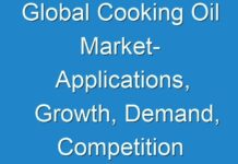 Global Cooking Oil Market- Applications, Growth, Demand, Competition and Industry Analysis