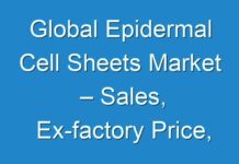 Global Epidermal Cell Sheets Market – Sales, Ex-factory Price, Revenue, Gross Margin Analysis