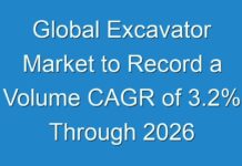Global Excavator Market to Record a Volume CAGR of 3.2% Through 2026