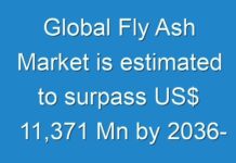 Global Fly Ash Market is estimated to surpass US$ 11,371 Mn by 2036- TMR