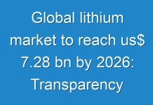 Global lithium market to reach us$ 7.28 bn by 2026: Transparency Market Research