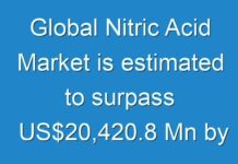 Global Nitric Acid Market is estimated to surpass US$20,420.8 Mn by 2024: TMR