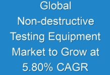 Global Non-destructive Testing Equipment Market to Grow at 5.80% CAGR by 2024 due to Rising Adoption of Innovative Technologies