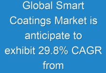 Global Smart Coatings Market is anticipate to exhibit 29.8% CAGR from 2017 to 2025