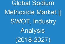 Global Sodium Methoxide Market || SWOT, Industry Analysis (2018-2027) & Opportunity Assessment