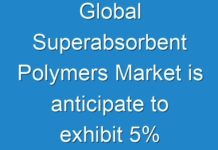 Global Superabsorbent Polymers Market is anticipate to exhibit 5% CAGR from 2024 to 2030