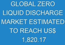 GLOBAL ZERO LIQUID DISCHARGE MARKET ESTIMATED TO REACH US$ 1,820.17 MN BY 2026