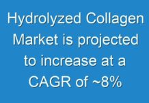 Hydrolyzed Collagen Market is projected to increase at a CAGR of ~8%