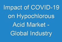 Impact of COVID-19 on Hypochlorous Acid Market – Global Industry Analysis 2027