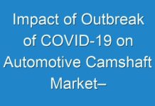 Impact of Outbreak of COVID-19 on Automotive Camshaft Market– Future Scenario and Business Opportunities Analysis by 2027