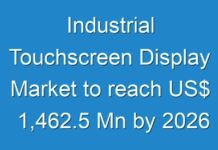 Industrial Touchscreen Display Market to reach US$ 1,462.5 Mn by 2026 – TMR