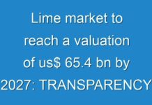 Lime market to reach a valuation of us$ 65.4 bn by 2027: TRANSPARENCY MARKET RESEARCH