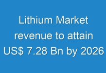 Lithium Market revenue to attain US$ 7.28 Bn by 2026